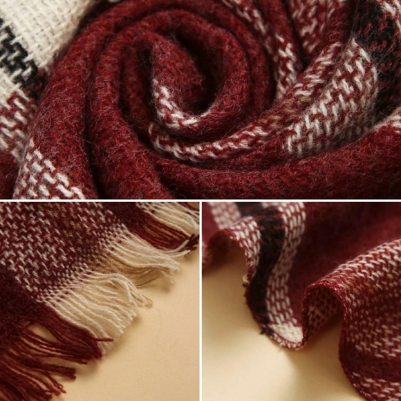 Plaid fringe Scarf/Shoulder Wrap - Picture 5 of 6